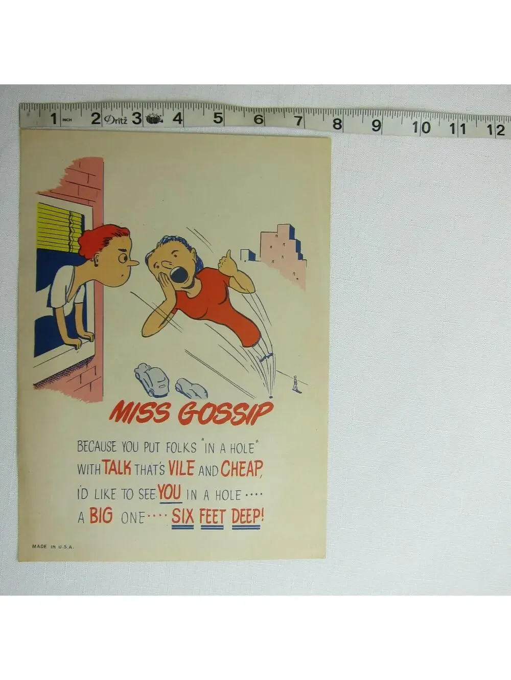 Vintage Vinegar Valentine Miss Gossip Penny Dreadful Sarcasm Insult Ephemera